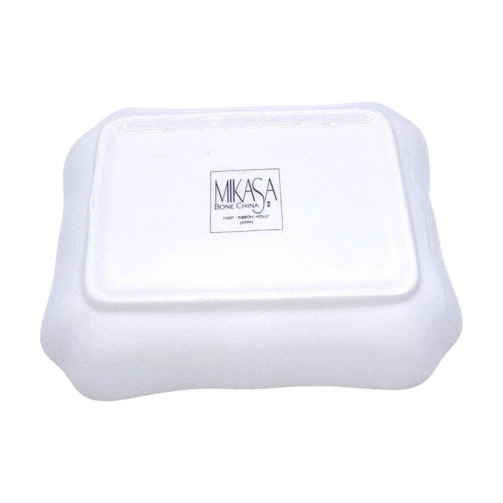 Mikasa Christmas Pattern Holly Ribbon Small Chelsea Serving‎ Tray 4.75